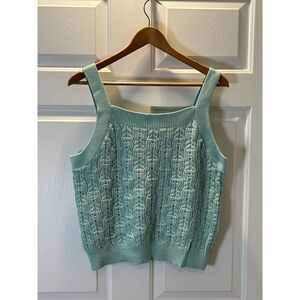 Time and Tru Sweater Tank Top Mint Green Women's XL (16-18)
